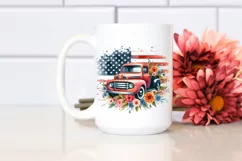 Watercolor Car with Flowers Clipart Product Image 2