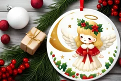Round Christmas Ornament Sublimation|Clipart Product Image 1