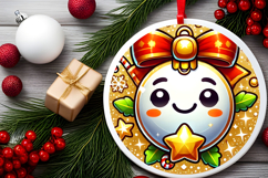 Round Christmass Ornament PNG Product Image 2