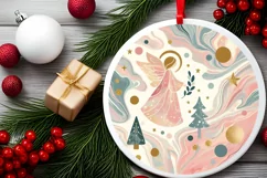 Round Christmas Ornament Sublimation|Clipart Product Image 2