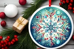 Round Christmas Ornament Sublimation|Clipart Product Image 2