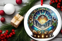 Round Christmas Ornament Sublimation|Clipart Product Image 1