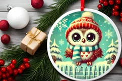 Round Christmas Ornament Sublimation|Clipart Product Image 1