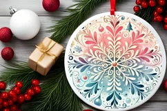 Round Christmas Ornament Sublimation|Clipart Product Image 1