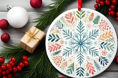 Round Christmas Ornament Sublimation|Clipart Product Image 1