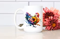splashes,chicken made of flowers PNG Product Image 2