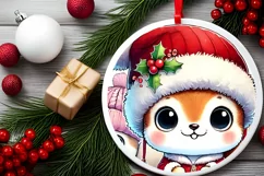 Round Christmas Ornament Sublimation|Clipart Product Image 1