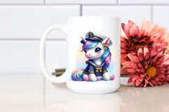 Colorful Unicorn in Sailor's Uniform PNG Product Image 2