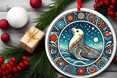 Round Christmas Ornament Sublimation|Clipart Product Image 2