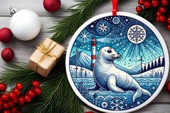 Round Christmas Ornament Sublimation|Clipart Product Image 1