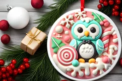 Round Christmas Ornament Sublimation|Clipart Product Image 1