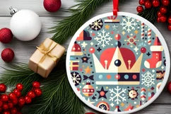 Round Christmas Ornament Sublimation|Clipart Product Image 1