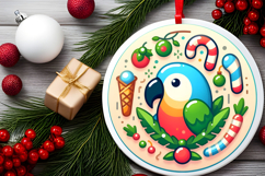 Round Christmass Ornament PNG Product Image 2