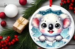 Round Christmas Ornament Sublimation|Clipart Product Image 2