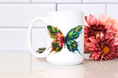 Abstract Vibrant Butterfly with Flowers PNG Product Image 2
