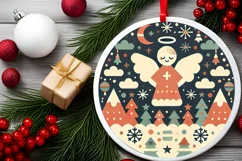Round Christmas Ornament Sublimation|Clipart Product Image 1