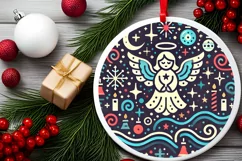 Round Christmas Ornament Sublimation|Clipart Product Image 1