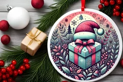 Round Christmas Ornament Sublimation|Clipart Product Image 1