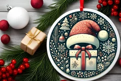 Round Christmas Ornament Sublimation|Clipart Product Image 1