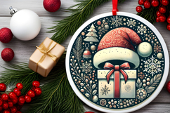 Round Christmass Ornament PNG Product Image 2