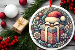 Round Christmas Ornament Sublimation|Clipart Product Image 1