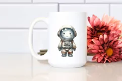 Washed Watercolor Vintage Astronaut Boy | Clipart Product Image 2
