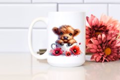 Cute Watercolor Highland Cow Clipart Product Image 2