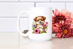 Cute Watercolor Babydog Clipart Product Image 2