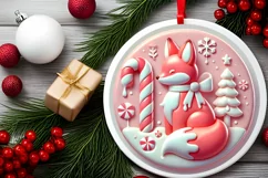 Round Christmas Ornament Sublimation|Clipart Product Image 1