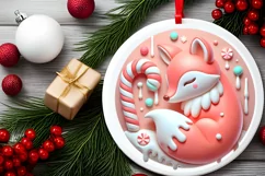 Round Christmas Ornament Sublimation|Clipart Product Image 1
