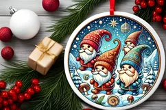 Round Christmas Ornament Sublimation|Clipart Product Image 1