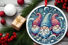 Round Christmas Ornament Sublimation|Clipart Product Image 1