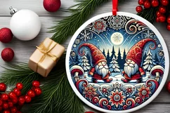 Round Christmas Ornament Sublimation|Clipart Product Image 1