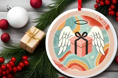 Round Christmas Ornament Sublimation|Clipart Product Image 1