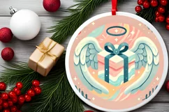 Round Christmas Ornament Sublimation|Clipart Product Image 1