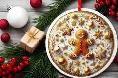 Round Christmas Ornament Sublimation|Clipart Product Image 2