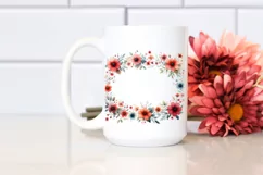Colorful Horizontal Frame with Red Flowers, PNG Product Image 2
