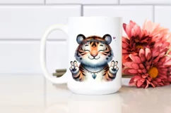 Funny Tiger Smiling Love Sign | Sublimation Clipart Product Image 2