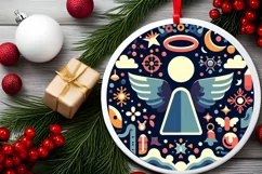 Round Christmas Ornament Sublimation|Clipart Product Image 2