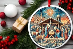 Round Christmas Ornament Sublimation|Clipart Product Image 2