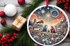 Round Christmas Ornament Sublimation|Clipart Product Image 2