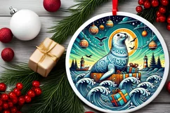 Round Christmas Ornament Sublimation|Clipart Product Image 1