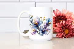 Glossy Sweet Pea Watercolor Splash Clipart Product Image 2