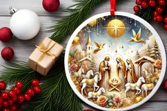 Round Christmas Ornament Sublimation|Clipart Product Image 2