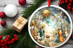 Round Christmas Ornament Sublimation|Clipart Product Image 2