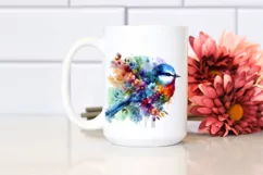 Vibrant Floral Bird Art | Sublimation | Clipart Product Image 2