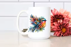 Vibrant Floral Bird Art | Sublimation | Clipart Product Image 2