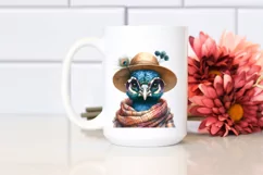 Smiling Peacock with Scarf | Clipart, Boho Style Product Image 2