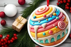 Round Christmas Ornament Sublimation|Clipart Product Image 1