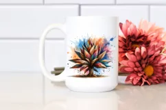 Abstract Watercolor Stained Lobelia Clipart Product Image 2